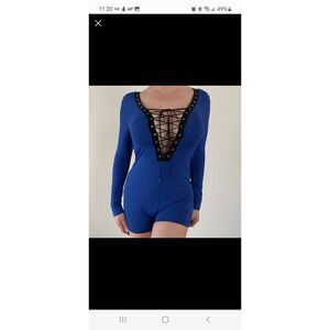 NWOT  Sexy Blue Short Jumpsuit